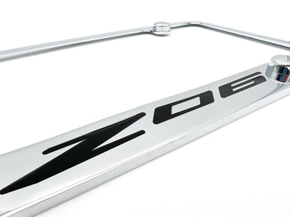 Notched Chrome License Plate Frame Replacement for Chevy C8 Corvette (2020–2024)