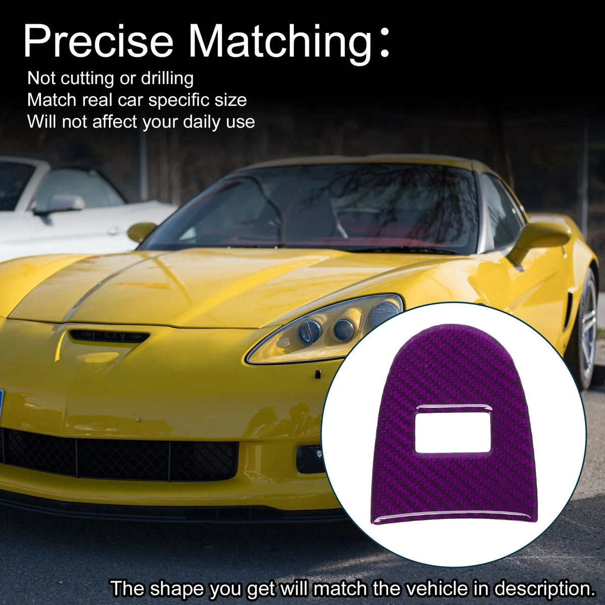 ABS Gear Shift Knob Cover Sticker for Chevrolet Corvette C6 Z06 (2005–2013) Purple