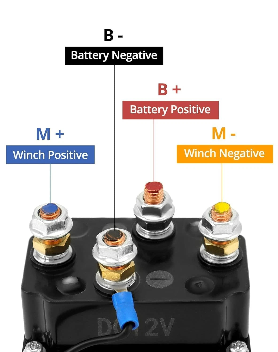 12V 500A Winch Relay Solenoid for ATV UTV 4x4 (Dual Direction Motor Control)