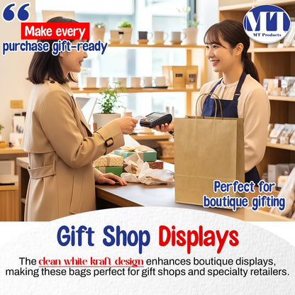 Pack of 30 Kraft Gift Bags 13x7x17 with Handles