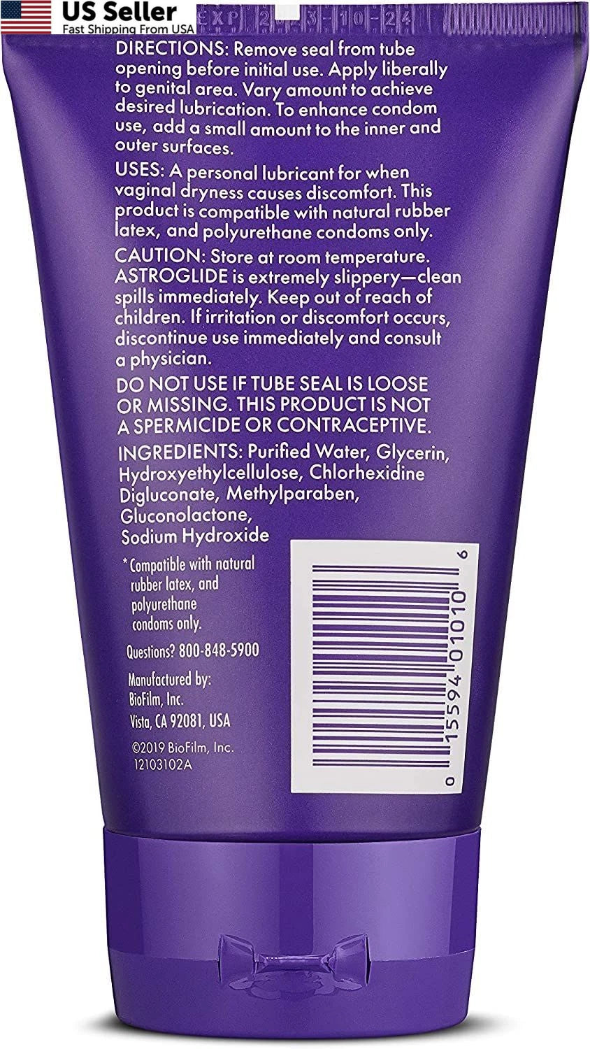 4X Astroglide Personal Lubricant Gel 4-Ounce Tubes