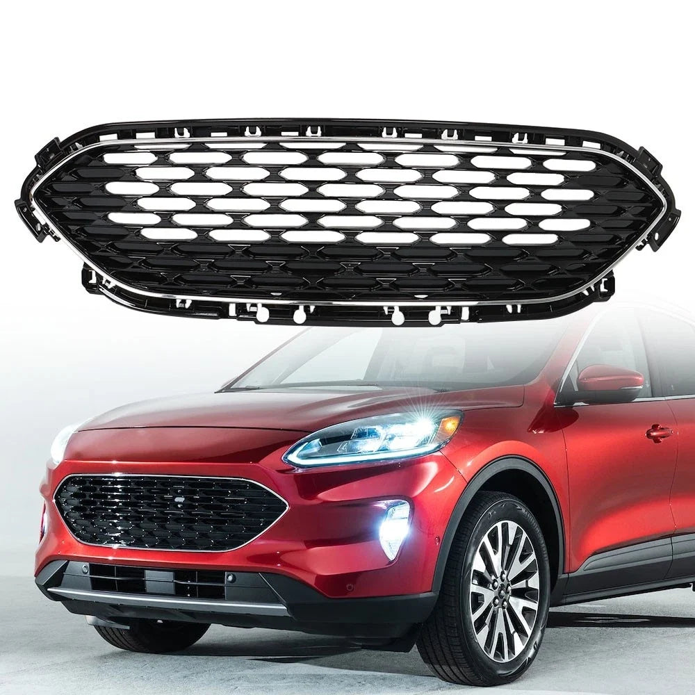 Front Bumper Grille for Ford Escape (2020–2022) Chrome Black Trim