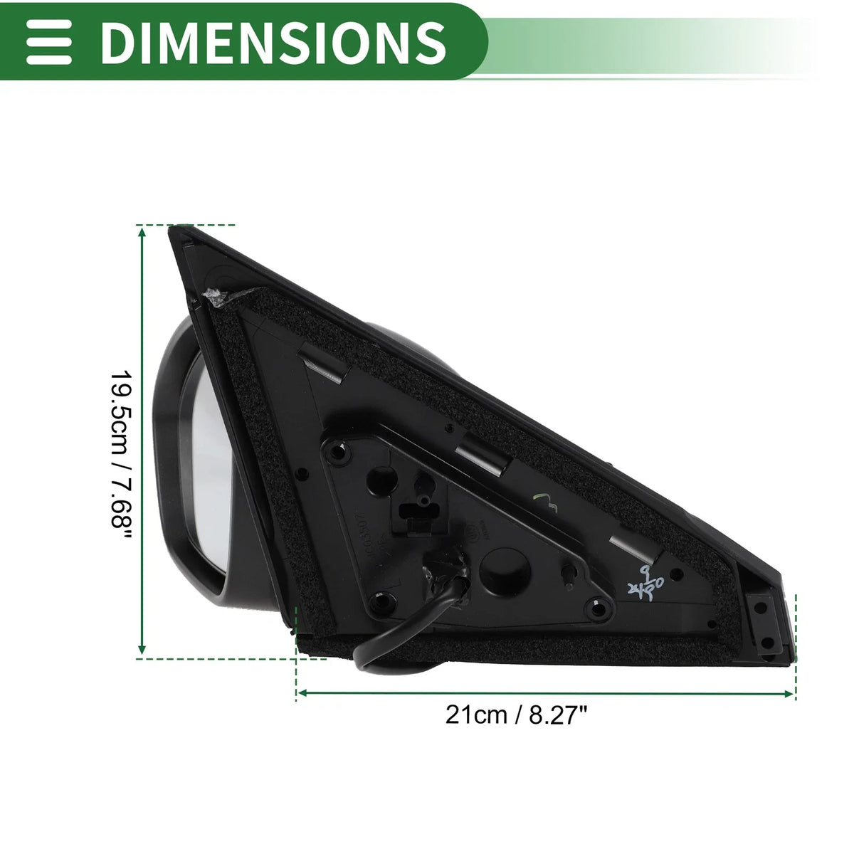 Left Side Door Mirror for Nissan Sentra (2020–2022) Manual Folding Black