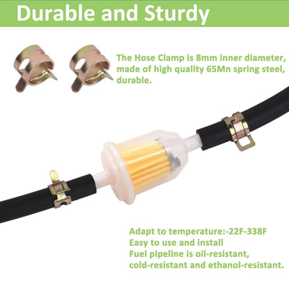 1/4 Inch ID Fuel Line Hose - 10 Feet for Various Applications