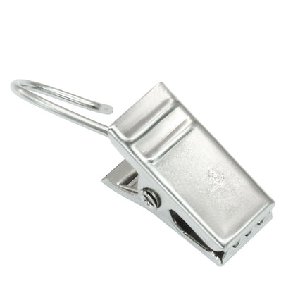 120Pcs Small Curtain Hooks with Clips for Drape Silver