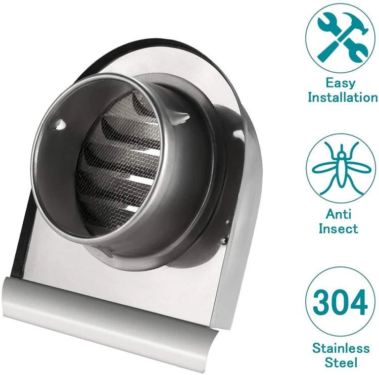 4 Inch U Shaped Metal Wall Vent for Outdoor Use