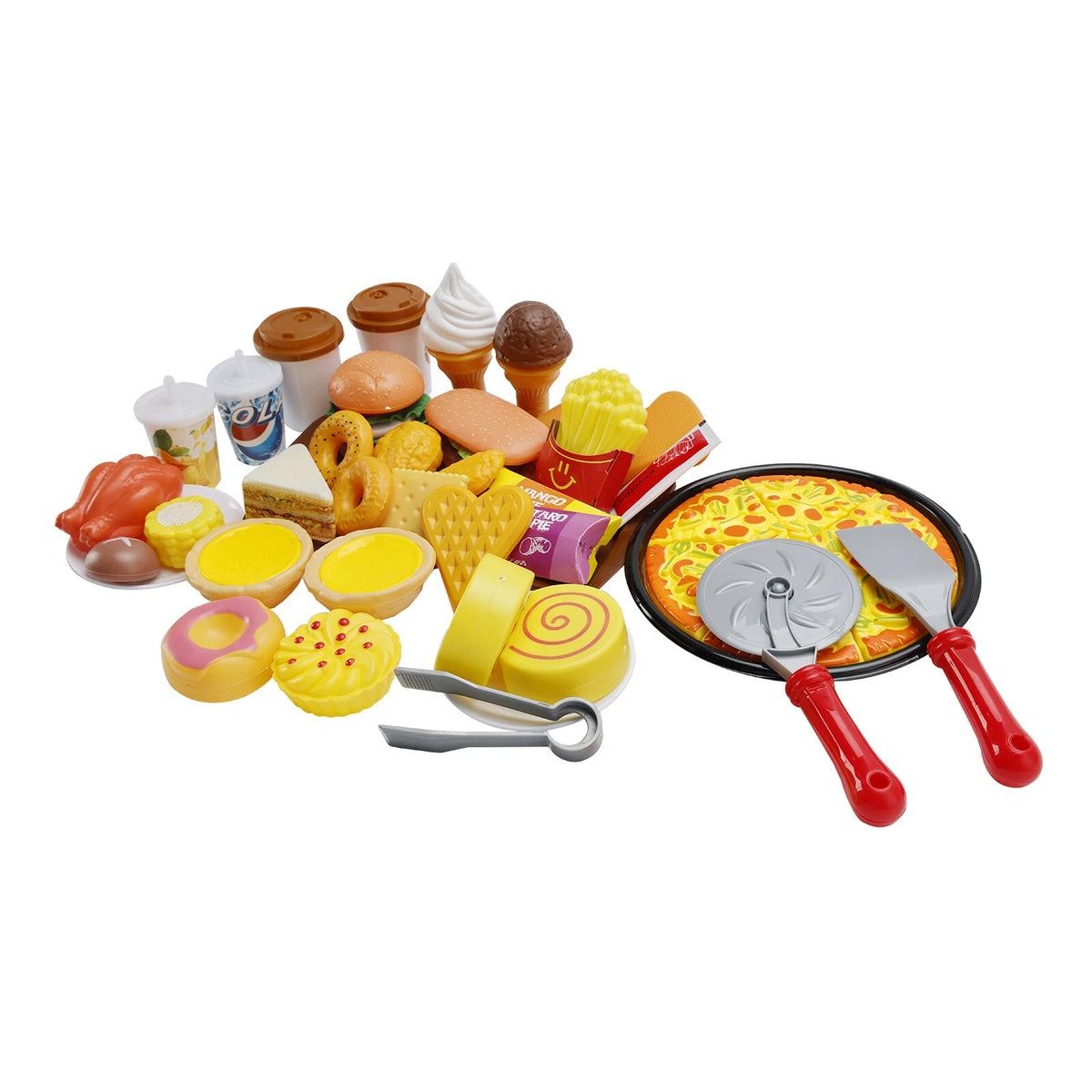 56Pcs Simulated Food Toy Set for Kids - Burger, Pizza (T007-019)