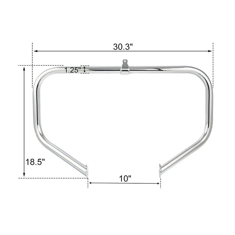 Chrome Highway Engine Guard Bar with Footpeg Pegs for Harley Road King (2009–2024)