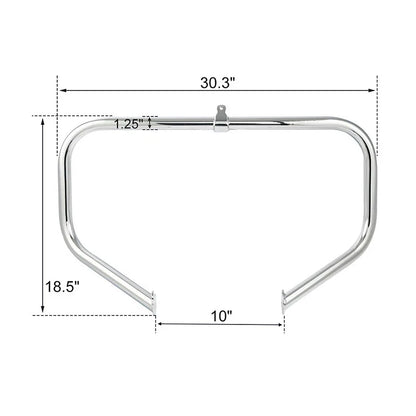 Chrome Highway Engine Guard Bar with Footpeg Pegs for Harley Road King (2009–2024)