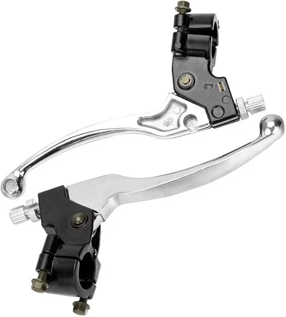 Set of 2 Silver 7/8" 22mm Clutch Brake Handle Levers for XR80 XR100 CRF70
