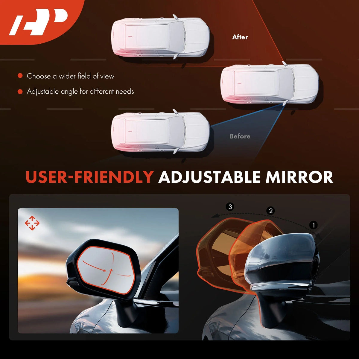 Pair Power Mirrors for Honda Accord (1998–2002) Sedan 4dr