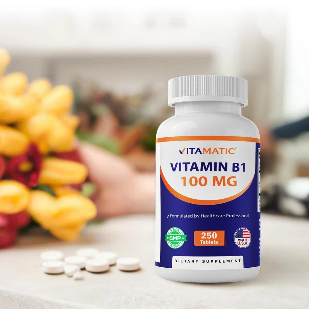 Vitamatic Vitamin B1 (Thiamine Mononitrate) 100mg - 500 Count