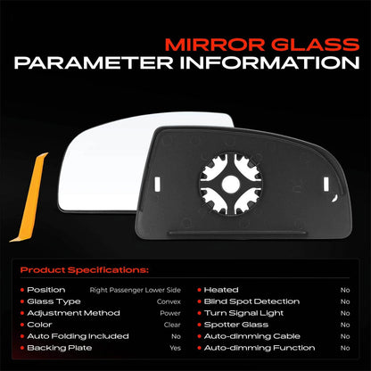 Lower Power Mirror Glass for Ford Transit-150 250 (2015–2019) BK3117A700AB