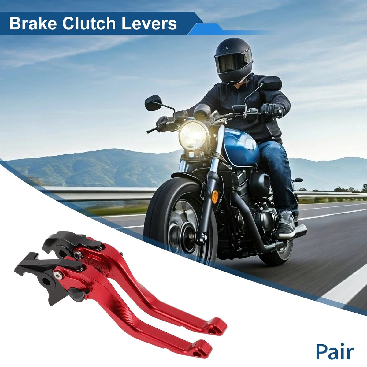 Adjustable Short Brake Clutch Levers for Honda VFR750 (1991–1997) Red 1 Pair
