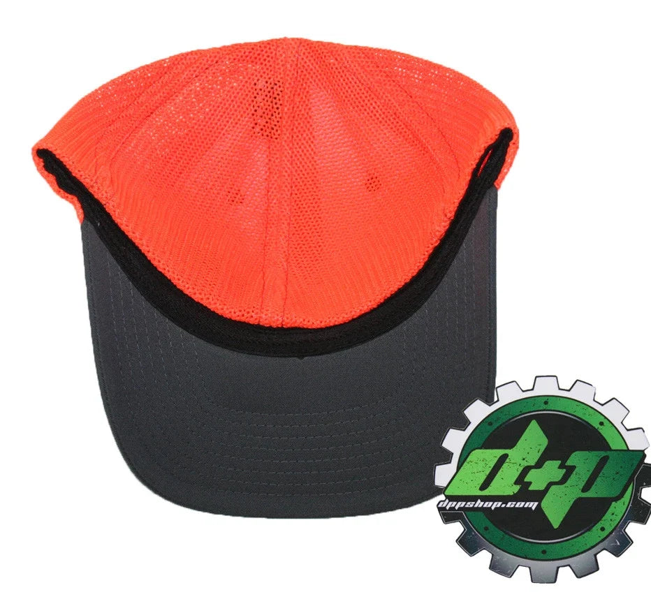 Cummins Trucker Hat for Richardson (Charcoal Gray/Orange) Flex Fit LG/XL