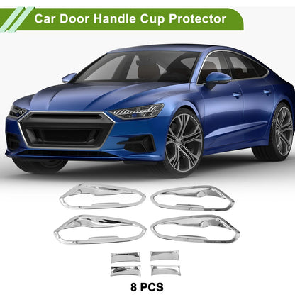 Door Handle Cup Protector for Ford Fusion Mondeo (2013–2018) Silver Tone