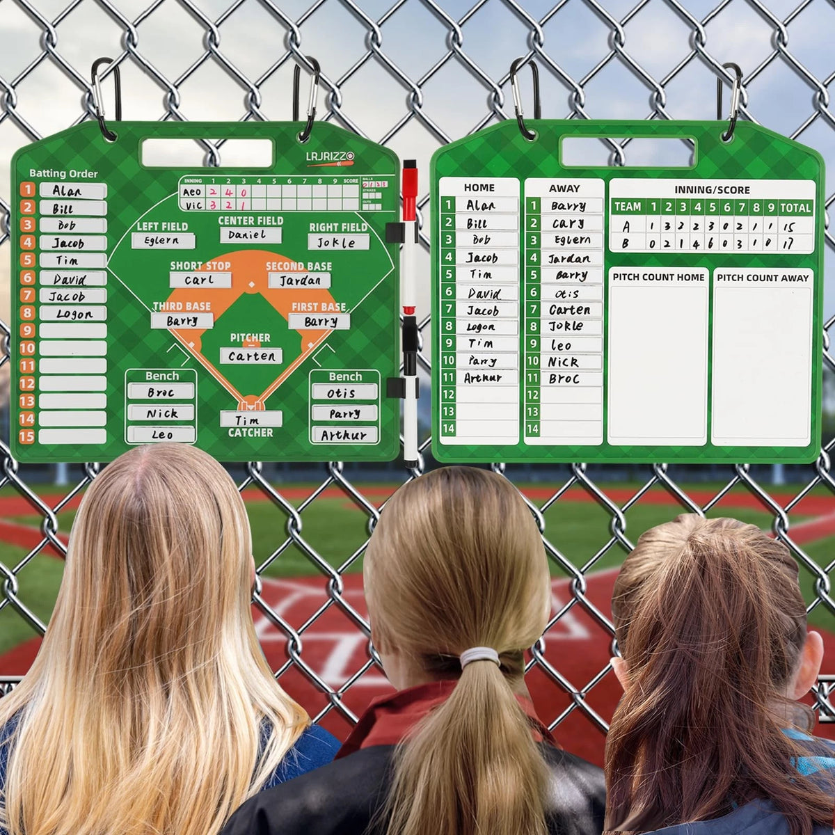 Magnetic Baseball Lineup Board for Baseballs (11 inches x 12.5 inches)