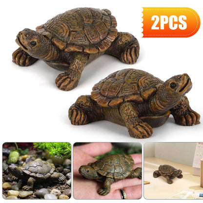 2Pcs Turtle Garden Ornament for Outdoor Decor