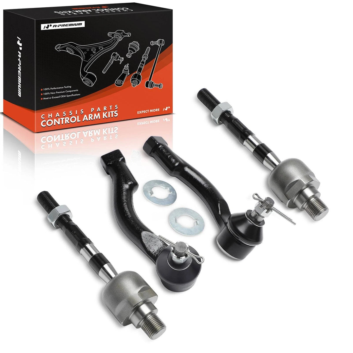 Set of 4 Steering Tie Rod Ends for Kia Sorento (2003–2009) 577244D000, 577323E010