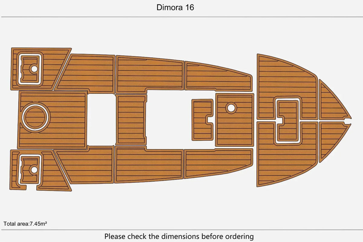 EVA Foam Teak Faux Deck Flooring Mat for Dimora 16 Cockpit BOW Boat