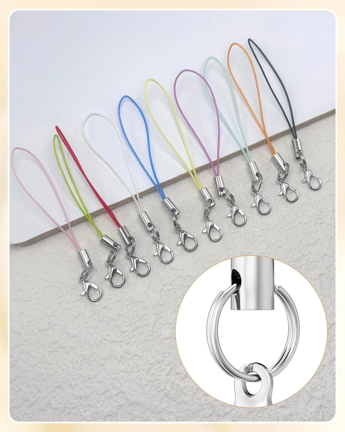 200Pcs Phone Charms Strap with Lobster 2.5 inches (No Specific )