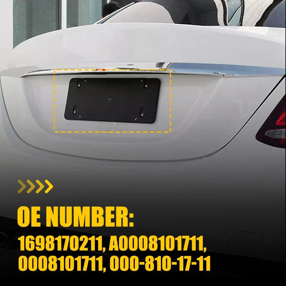 Rear License Plate Tag Holder Mounting Bracket + 8 Screws for Mercedes-Benz