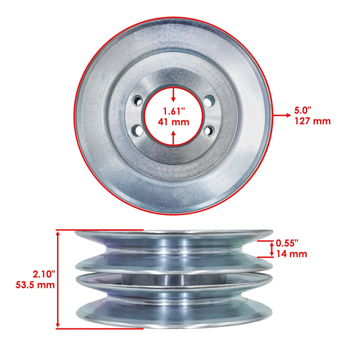 52" Deck Pulley & Hub for Scag Cheetah (SCZ52V-23 SCZ52V-25 SCZ52V-26 SCZ52V-730F) PY480+MX107
