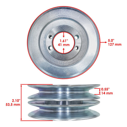 52" Deck Pulley & Hub for Scag Cheetah (SCZ52V-23 SCZ52V-25 SCZ52V-26 SCZ52V-730F) PY480+MX107
