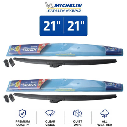 Set of 2 Michelin Stealth Hybrid Wiper Blades for Audi A4 Quattro (1996–2001)