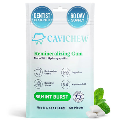 Remineralizing Gum with Nano Hydroxyapatite for Oral Health (60 Count)