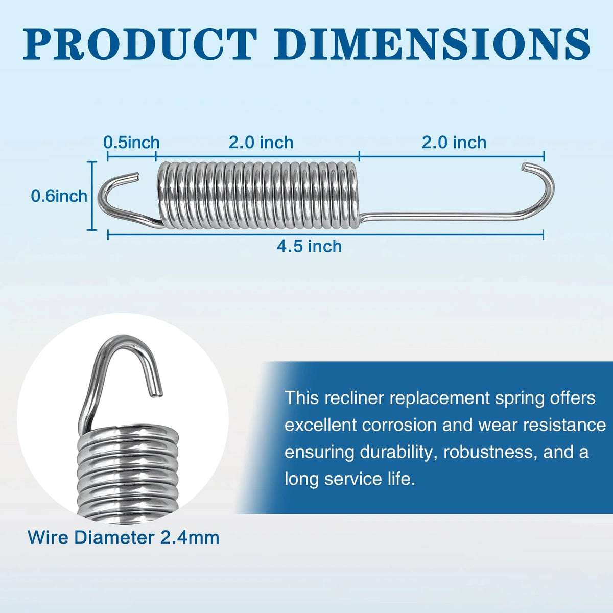 Pack of 4 Long Neck Hooks for Automotive Use (4.5 Inch Overall Length)