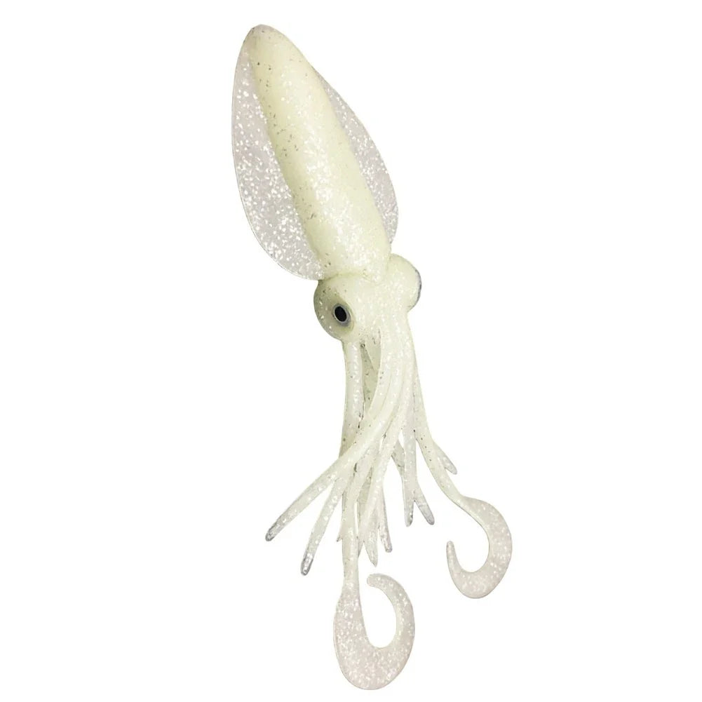 Fishing Soft Lure Twin Tail UV Glow for Saltwater Tuna Cod Sea Bass (12-18cm)