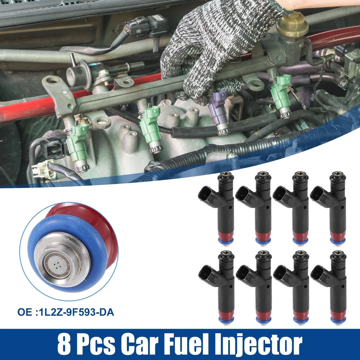 8 Pcs Fuel Injector Nozzle for Ford Explorer 4.6L V8 (2002–2004) No. 1L2Z-9F593-DA
