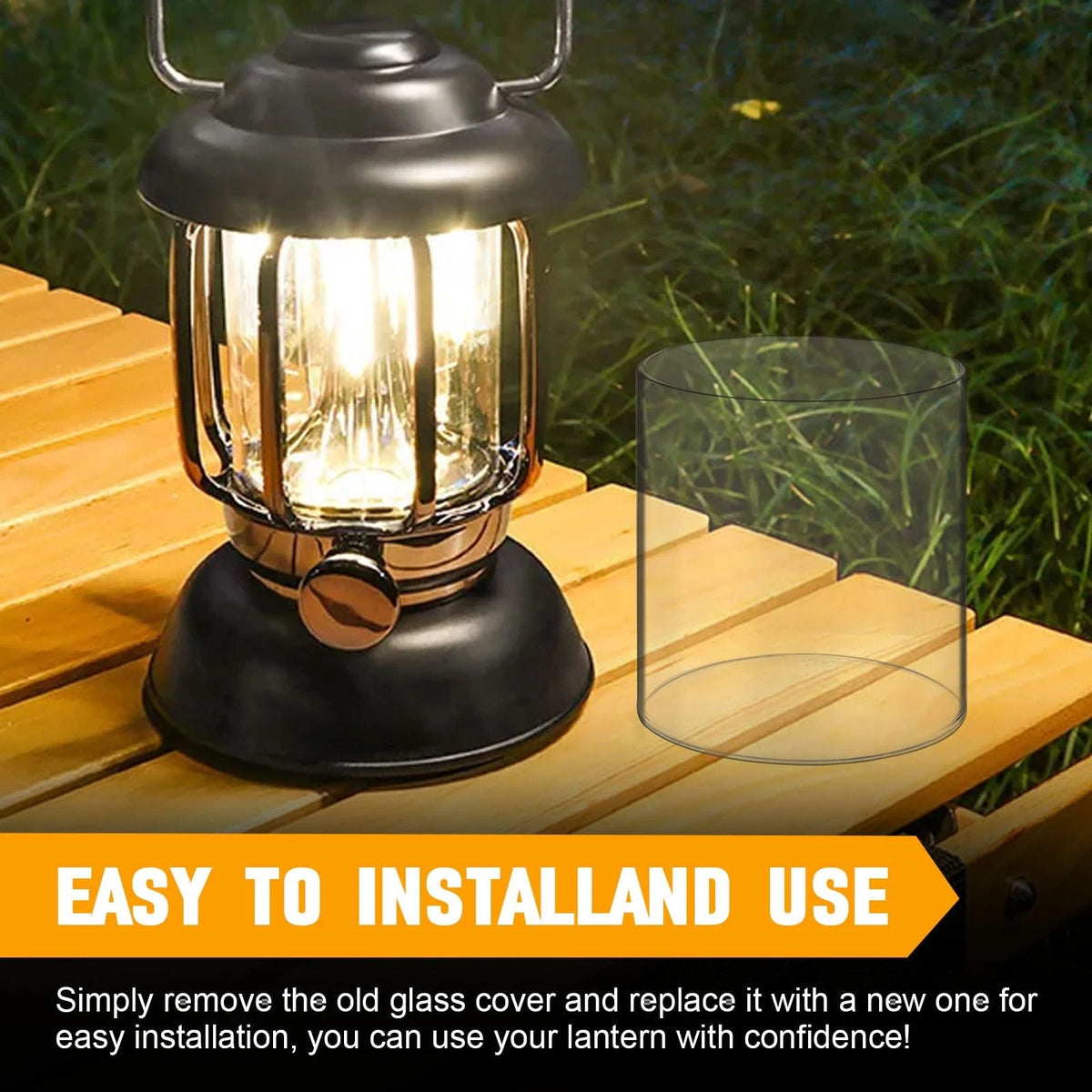 Lantern Glass Replacement for Coleman Globe (4.1 inches, Transparent)