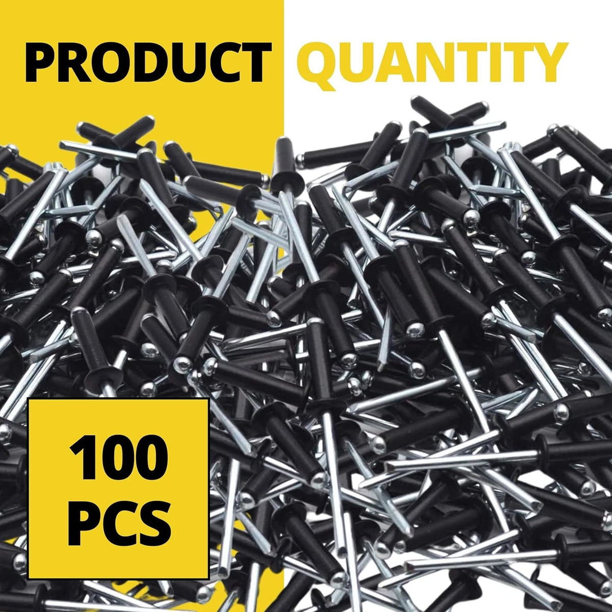 100PCS Black Aluminum Pop Rivets for Automotive Applications (3/16x1')