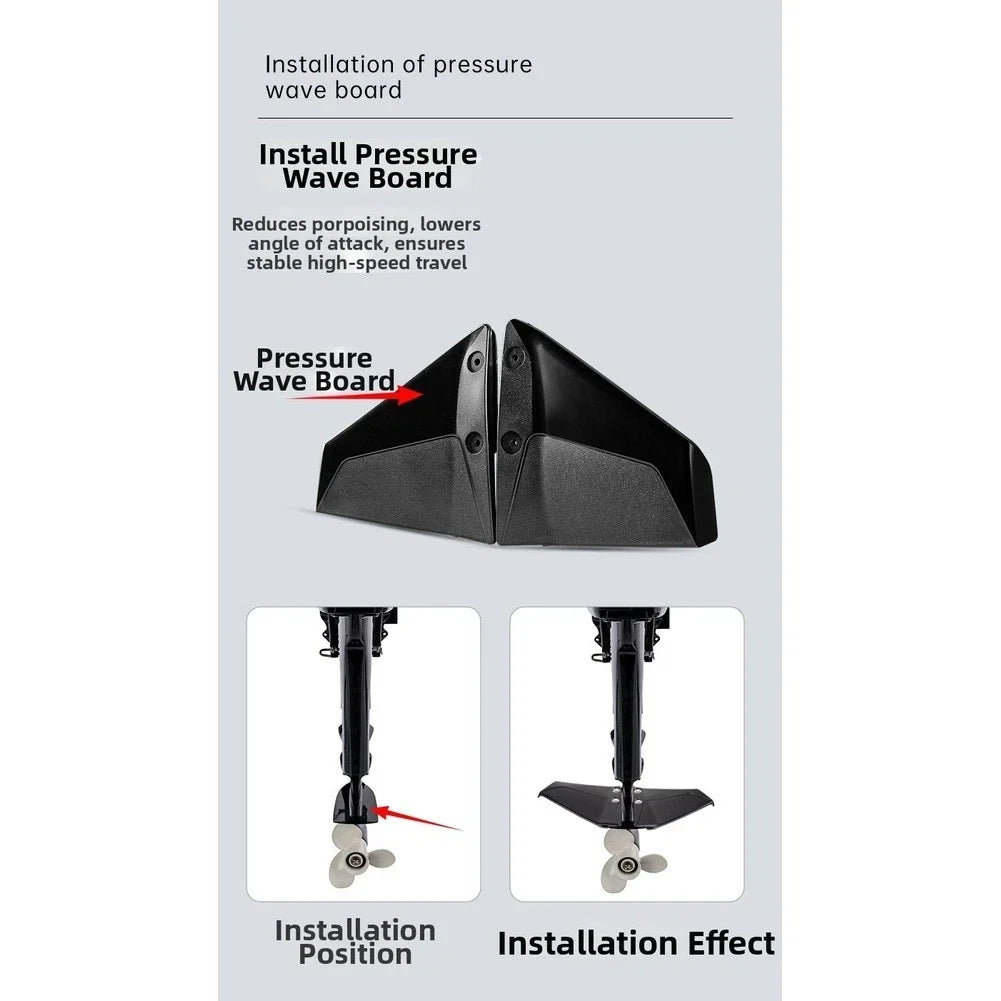 Black PP Hydrofoil for Outboard Engines 40-300HP (Reduces Bow Rise & Drag)