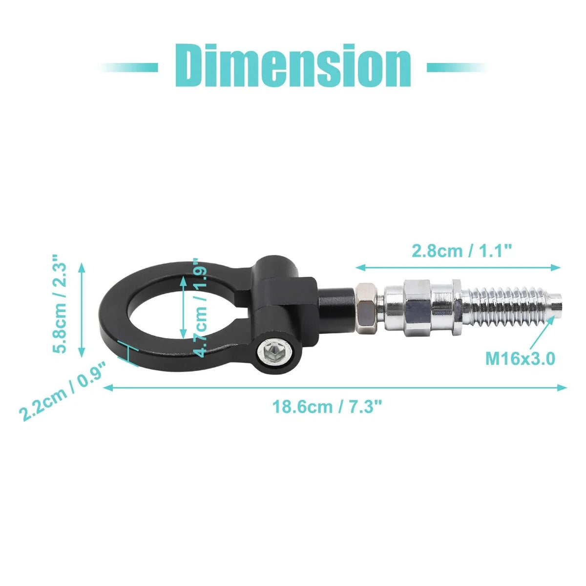 Black Aluminum Alloy Bumper Trailer Ring Eye Towing Hook for BMW E Series (2000–2023)