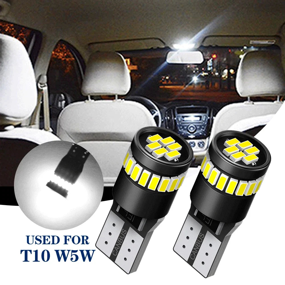 2X T10 194 CANBUS LED License Plate Light Bulbs for