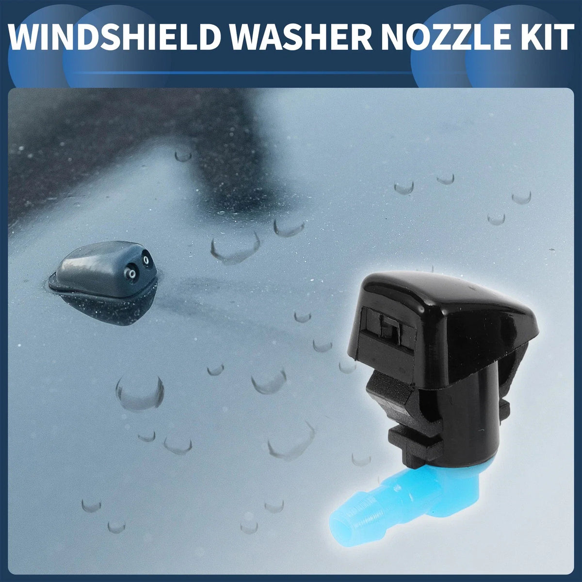 Set of 2 Front Windshield Washer Nozzles for Ford Focus (2012–2018)