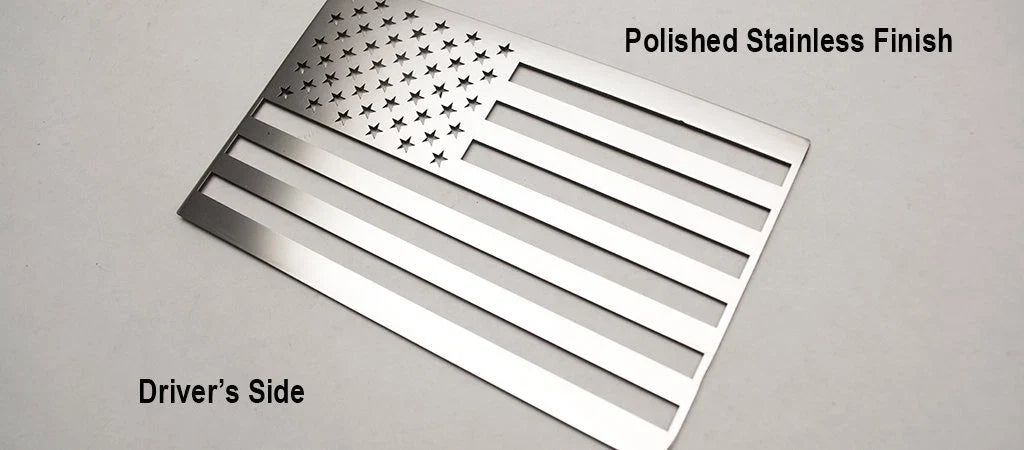 Stainless Steel American Flag Emblems Decal Stickers Set for Cars Trucks (2000–2020)