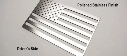 Stainless Steel American Flag Emblems Decal Stickers Set for Cars Trucks (2000–2020)