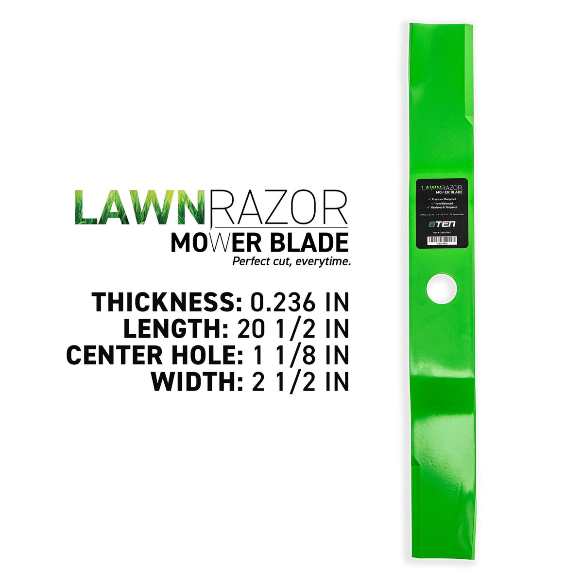 9 Pack High Lift LawnRAZOR Mower Blades for Kubota (70000-00602, 051432)