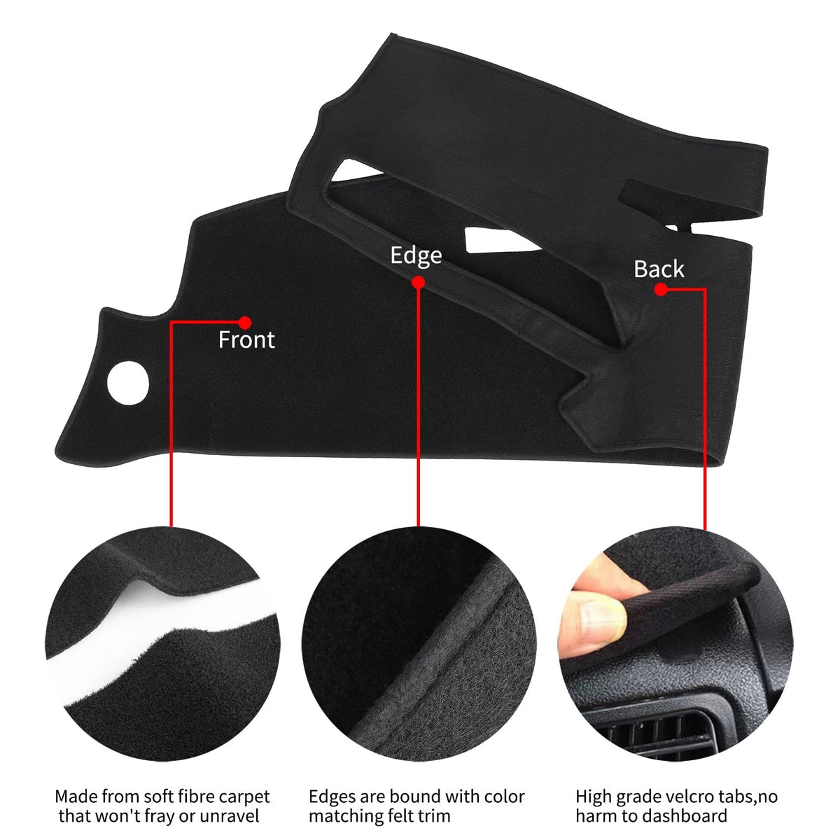 Dashboard Cover for Chevy GMC (1995–1996) Black Dash Mat Pad
