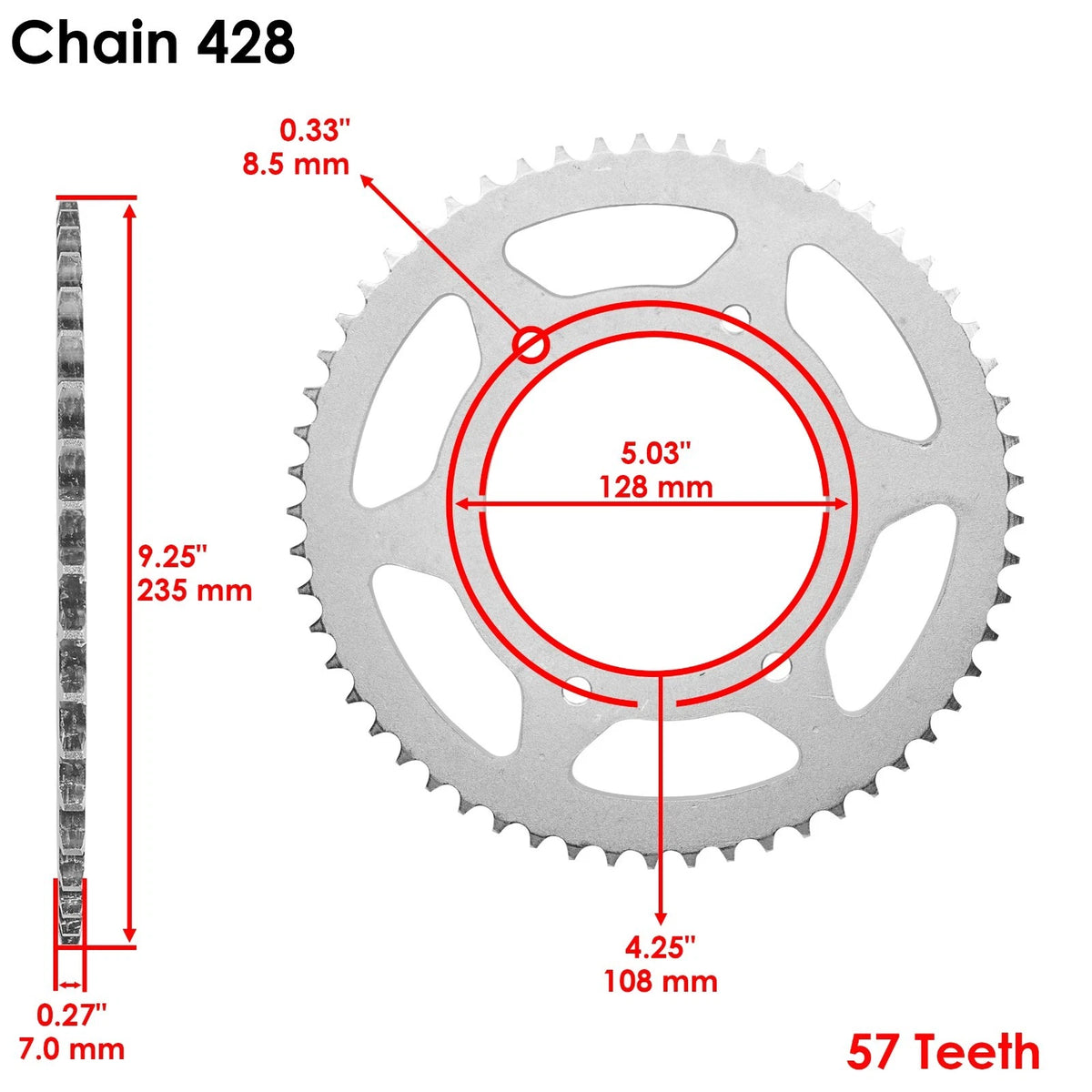 Drive Chain & Sprockets Kit for Suzuki DR-Z125L (2003–2016) EG3472FS183XO