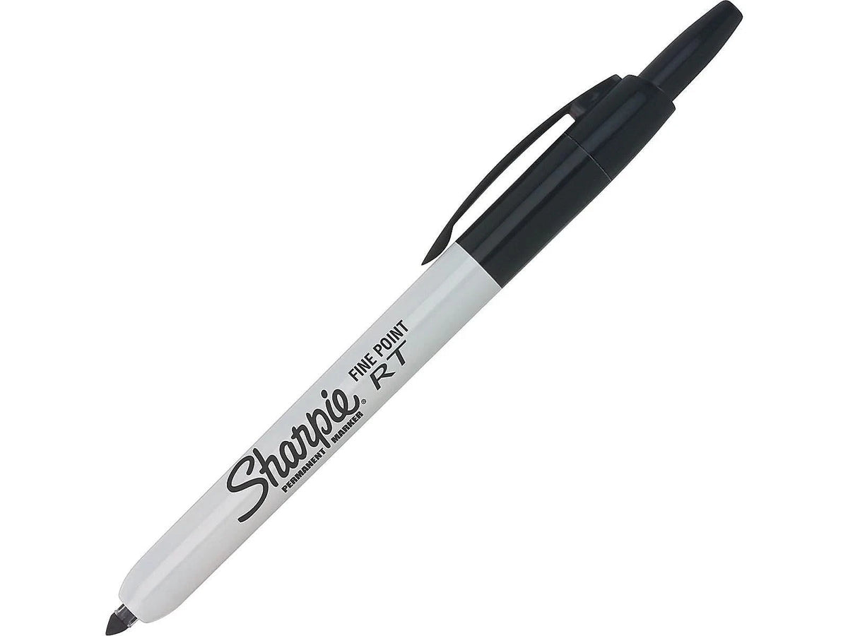 12X Fine Tip Retractable Permanent Markers for Various Uses (Black)