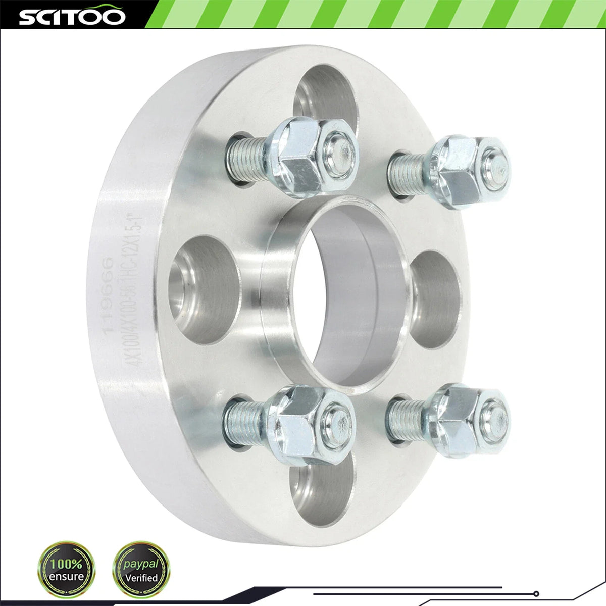 Set of 4 Wheel Spacers 1" 4x100 12x1.5 for Honda Civic, Fit, Mitsubishi Mirage, Lancer