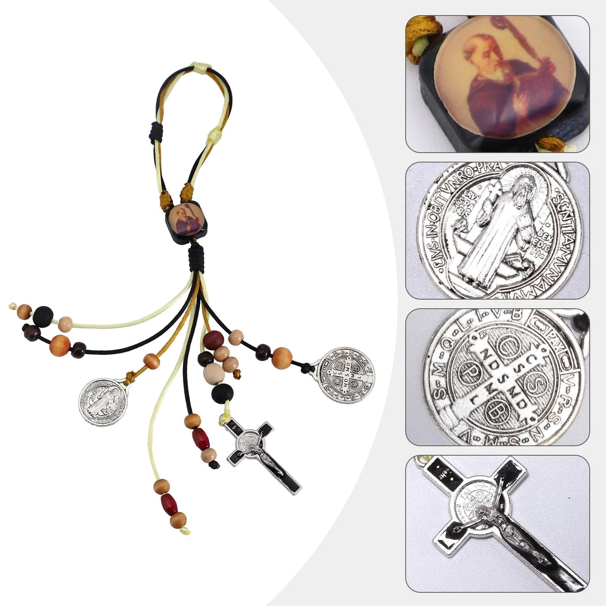 St Benedict Medals for Door with Saint Prayer Cards Home Black