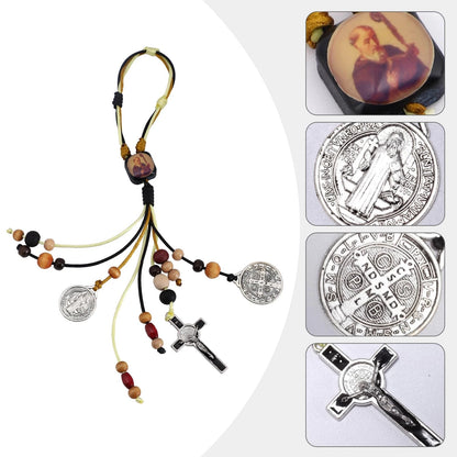 St Benedict Medals for Door with Saint Prayer Cards Home Black
