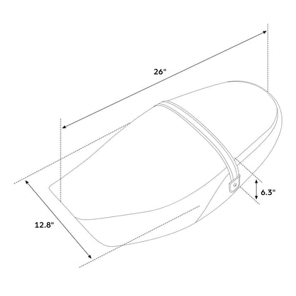 Black Driver Passenger Seat for Kawasaki Z900RS (2018–2023)