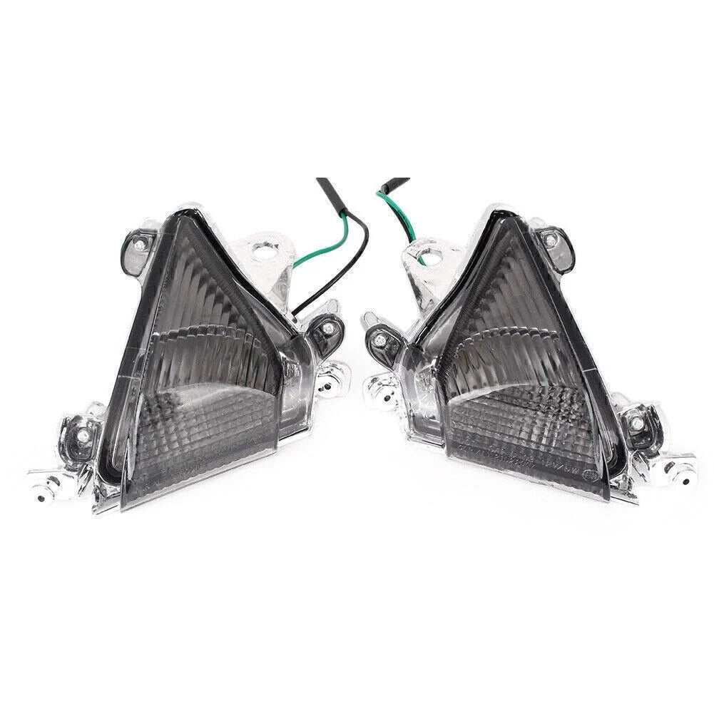 Front Turn Signal Smoke Lens Cover for Kawasaki Ninja ZX10R (2004–2005) Pair